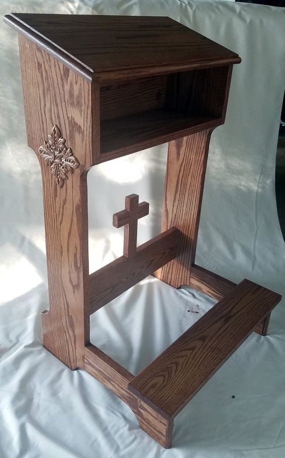 For those of you who are able to kneel to pray, a prayer kneeler, or prie-Dieu, is a beautiful piece of furniture to own. There are folding ones, and padded kneelers also. The shelf is very handy for prayerbooks, hymnal, and your rosary! Check out makers of prayer kneelers on Etsy.com