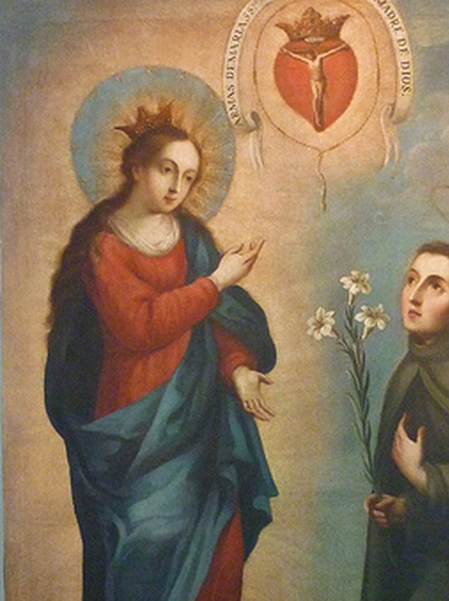 This painting shows Saint Anthony's devotion to the Kingship of Christ and to the Virgin Mother of God. Let us, as we read the prophecy below, have the courage to fully put ourselves under the Kingship of Christ as Saint Anthony did!