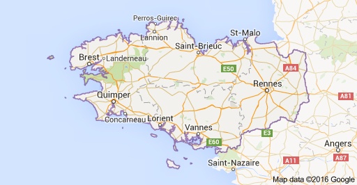 Brittany is in the northwestern section of France.  The first settlers were the Irish.