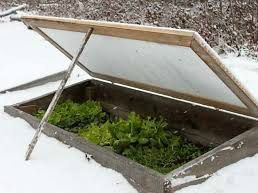 These cold frames are easy to build.  You can use old windows on top and make the box out of bricks, wood, hay bales, anything that will hold the soil.  Nails and hinges are optional!