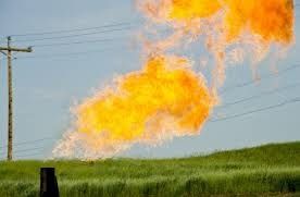 This is a photo of a controlled methane gas burn.